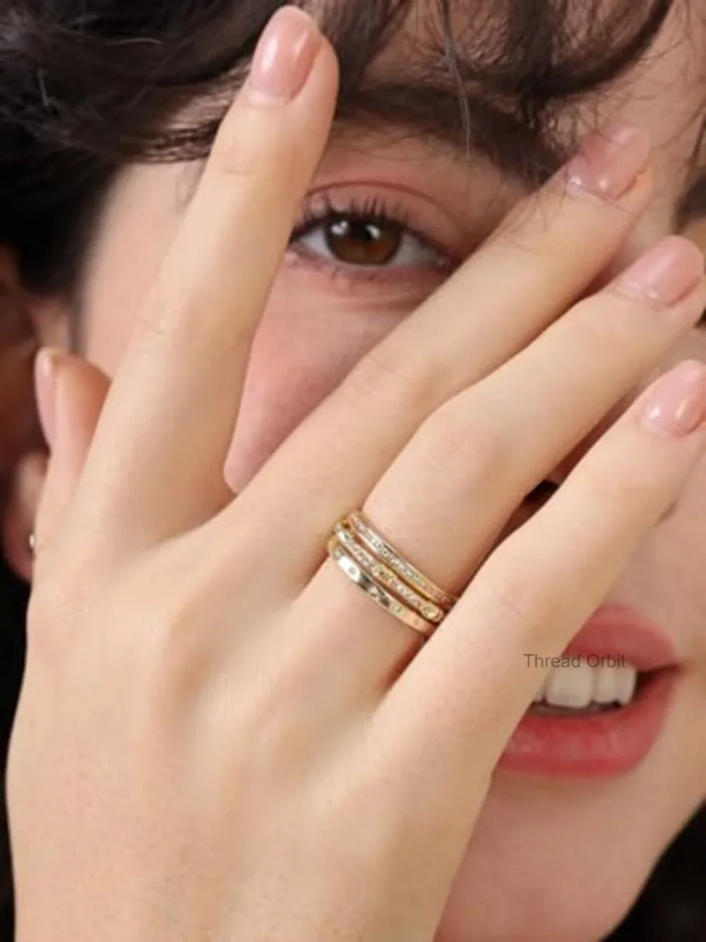 14K Gold Filled Dainty Stacking Rings Set - 3 Pack Thin Gold Band
